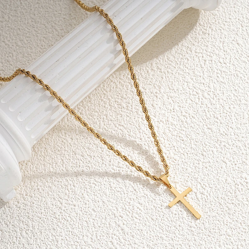 14k gold cross necklace